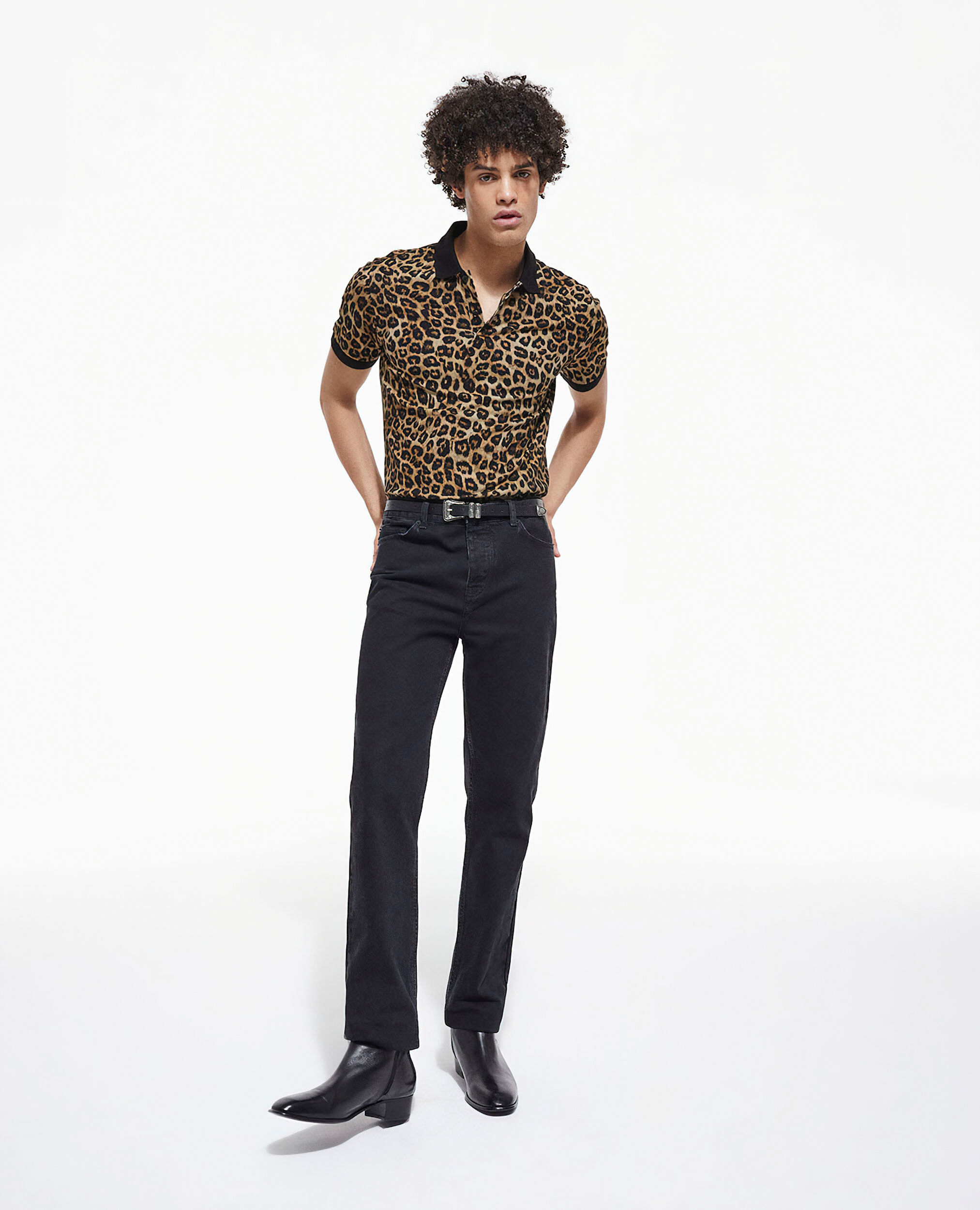 Leopard shop print polo