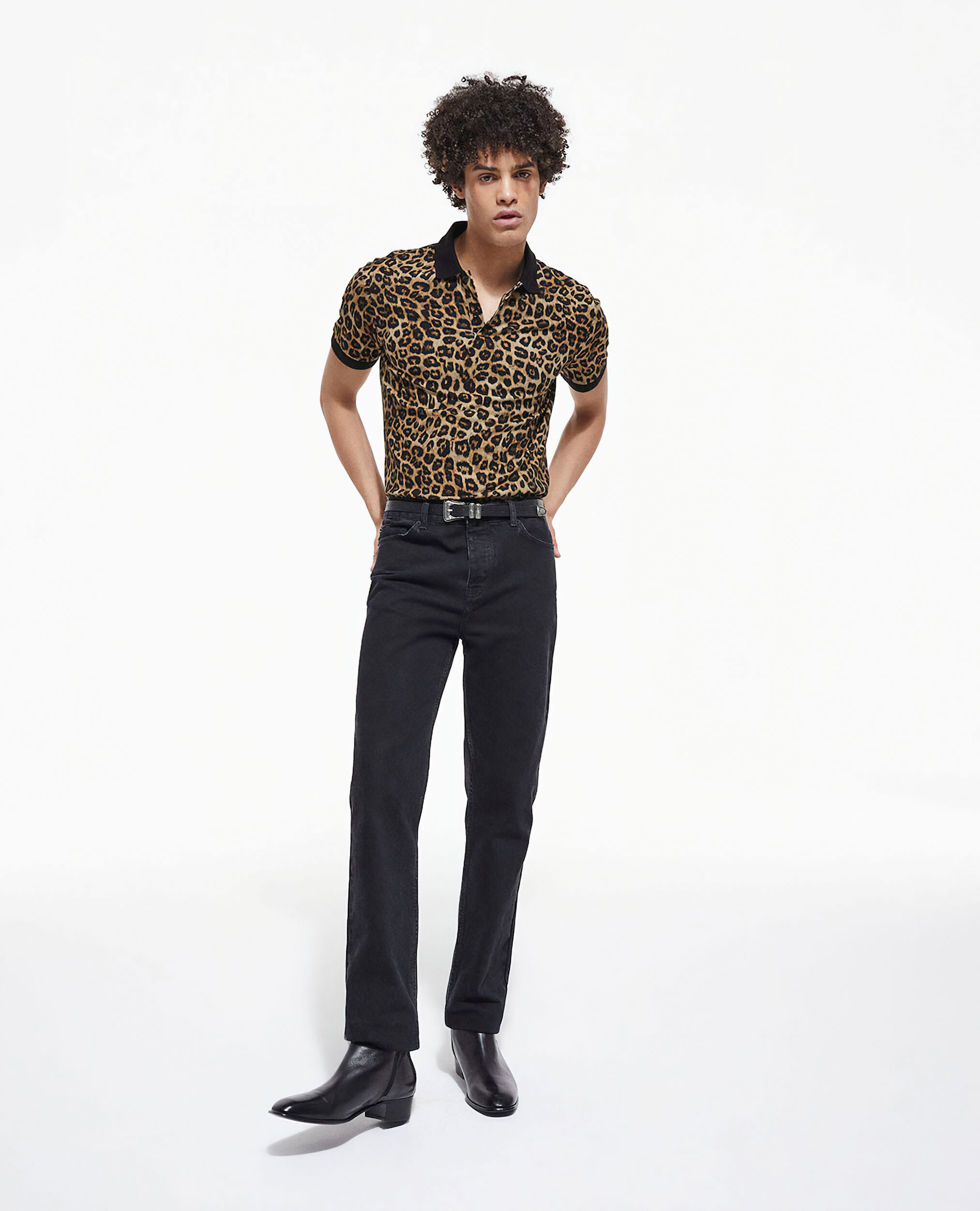 Leopard print polo, LEOPARD, hi-res image number null