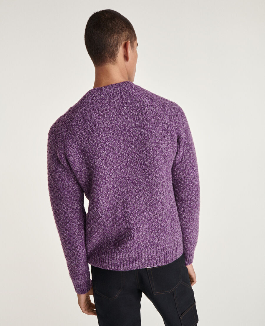 jersey violeta lana textura nido de abeja