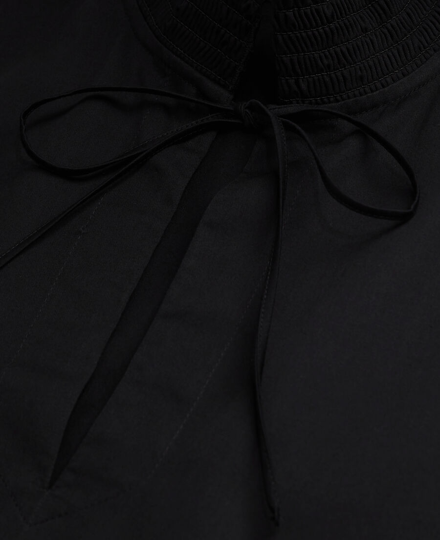 vestido corto negro bordado inglés
