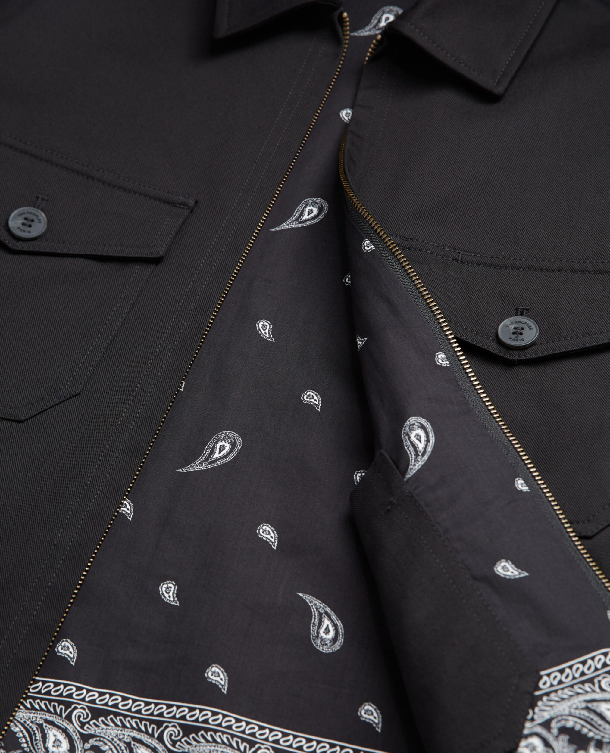 Chaqueta algodón negra bolsillos forrada, BLACK, hi-res image number null