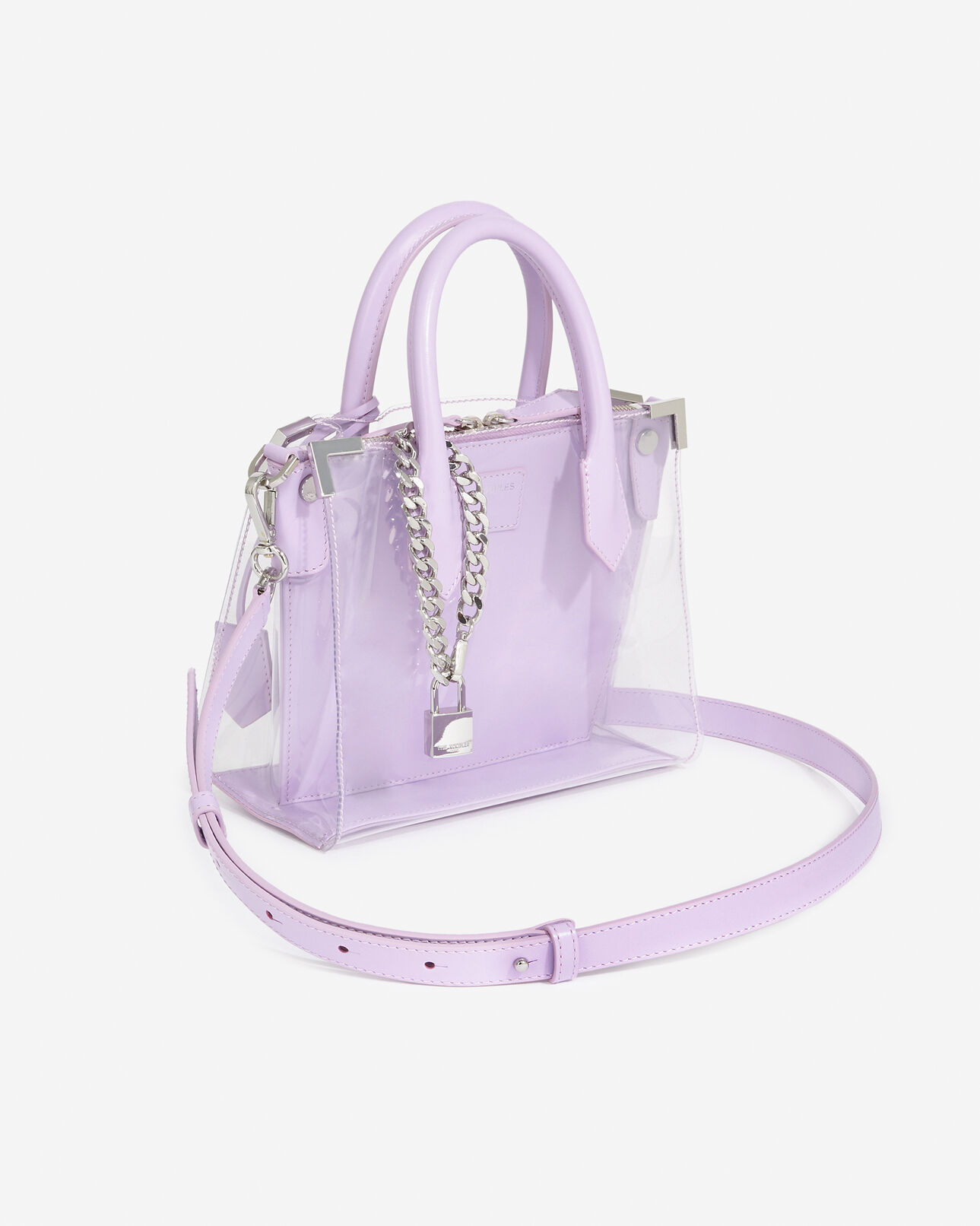 The Kooples WOMEN LILA medium ming bag in transparent lilac leather