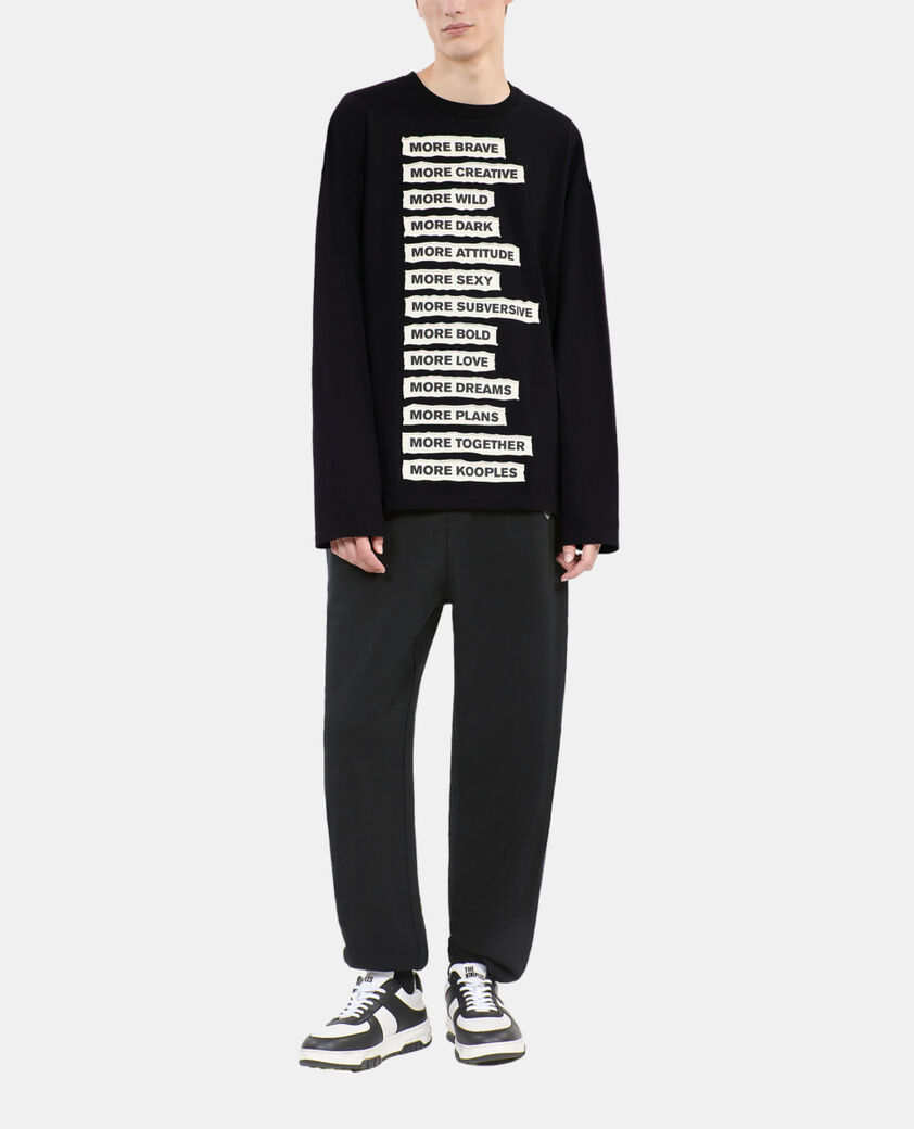 The Kooples HOMME BLACK WASHED t-shirt manches longues noir