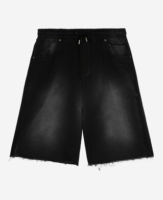 The Kooples MEN BLACK WASHED black washed cotton bermuda shorts