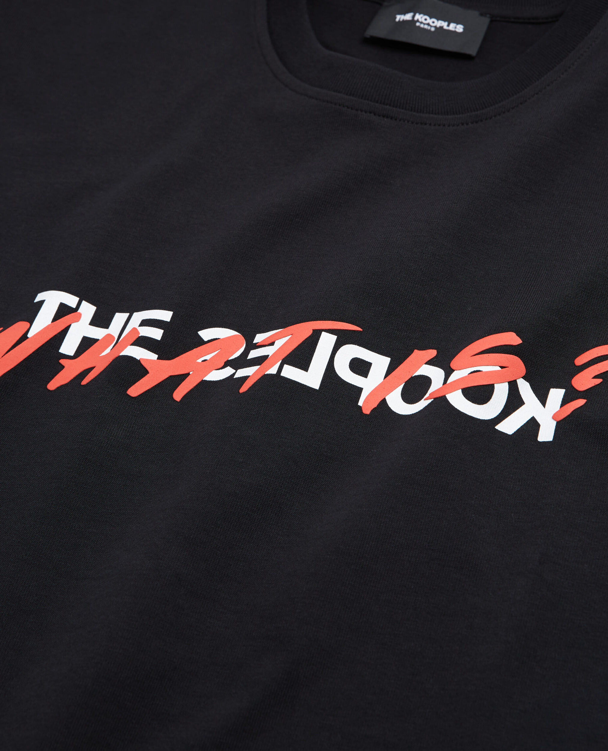 Men's black cotton t-shirt with what is print, BLACK, hi-res image number null