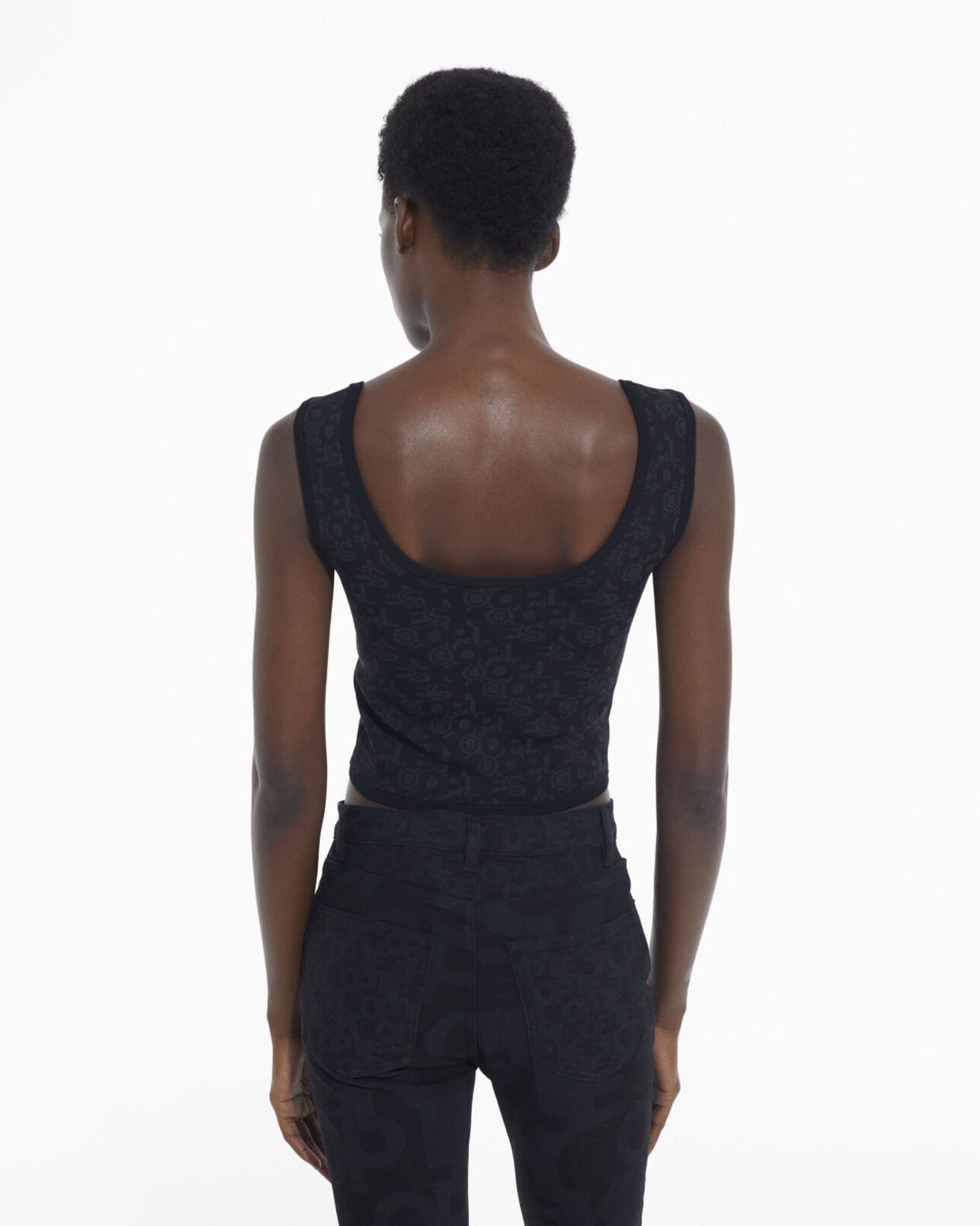 The Kooples FEMME BLACK DARK GREY brassière logo the kooples noire