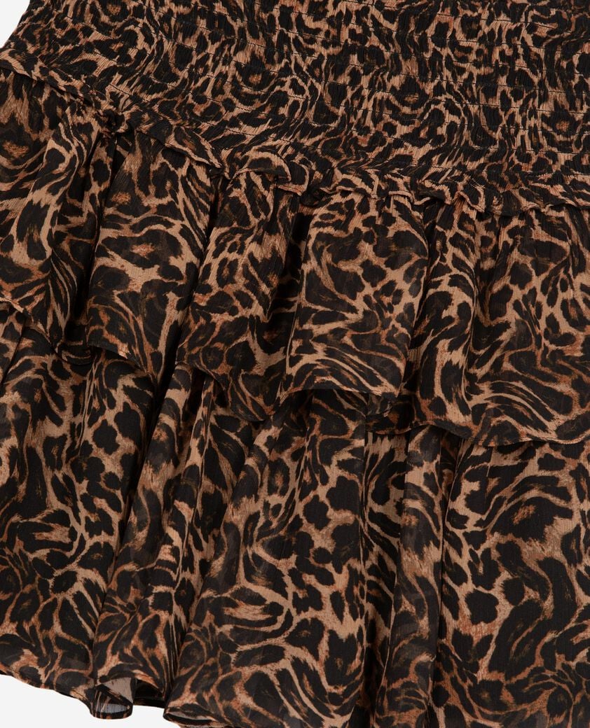 The Kooples DAMEN LEOPARD kurzer rock mit volants im leopardenmuster