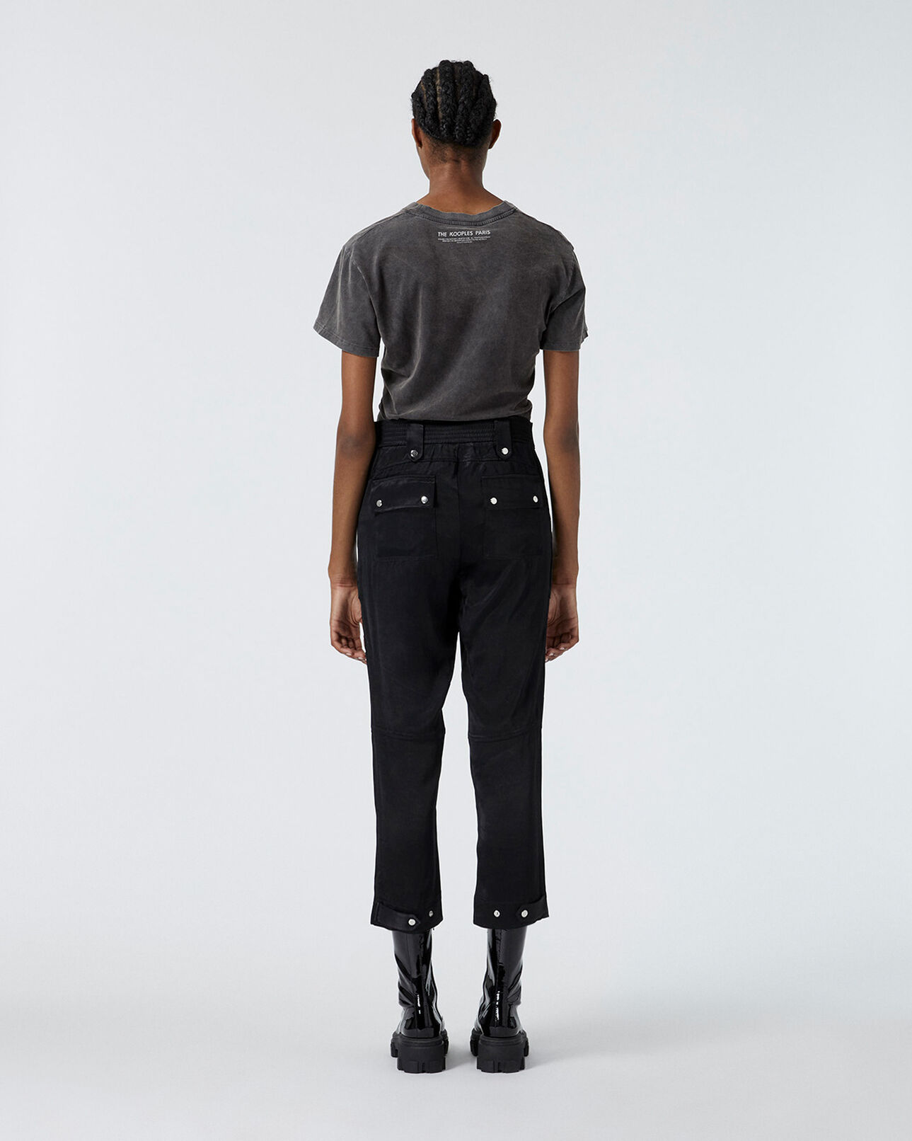 The Kooples FEMME BLACK pantalon type cargo à poches