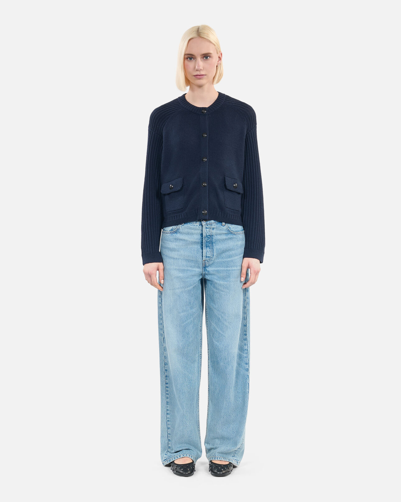 The Kooples FEMME DARK BLUE cardigan en laine bleu marine
