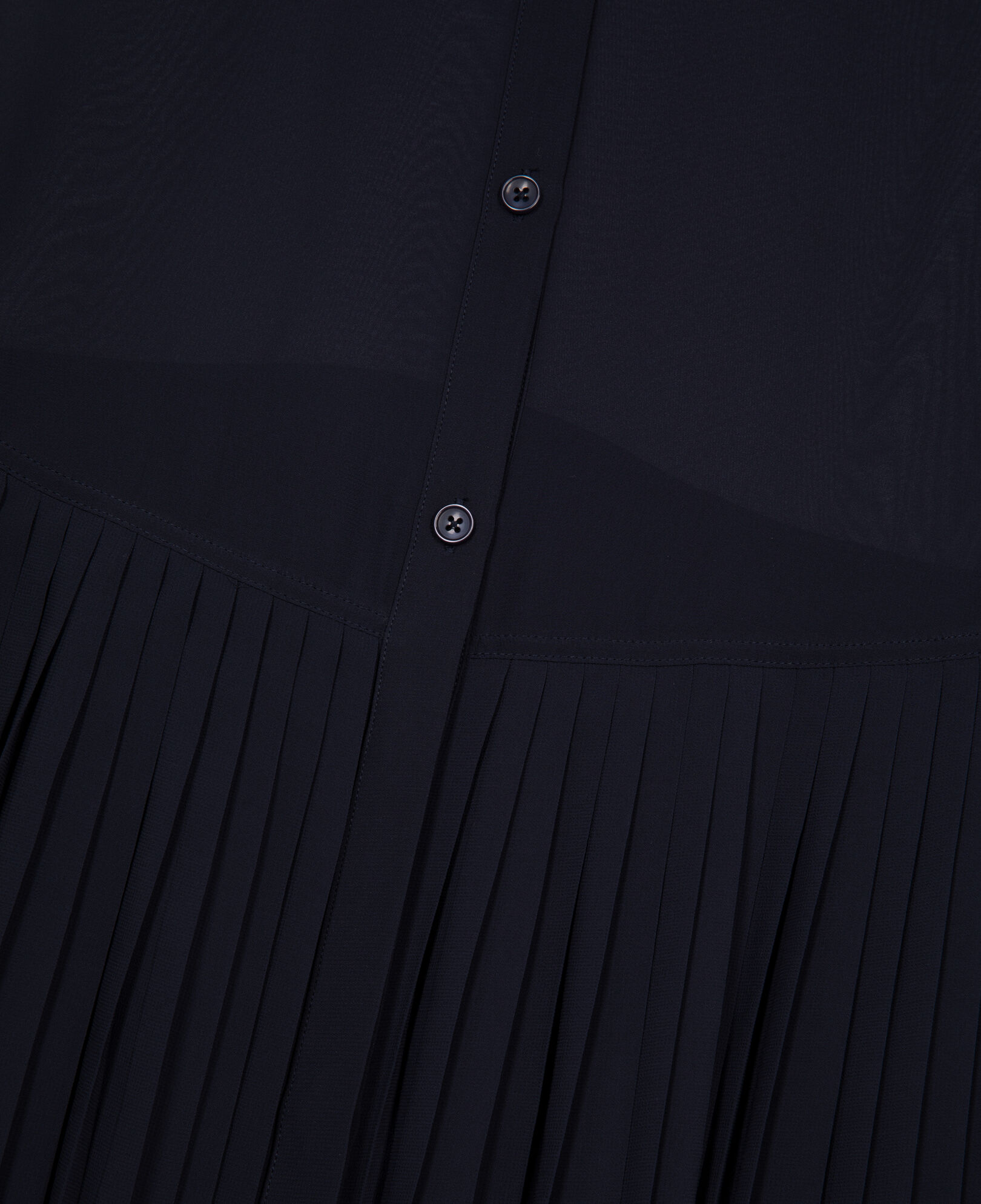 The Kooples WOMEN NAVY navy blue pleated shirt