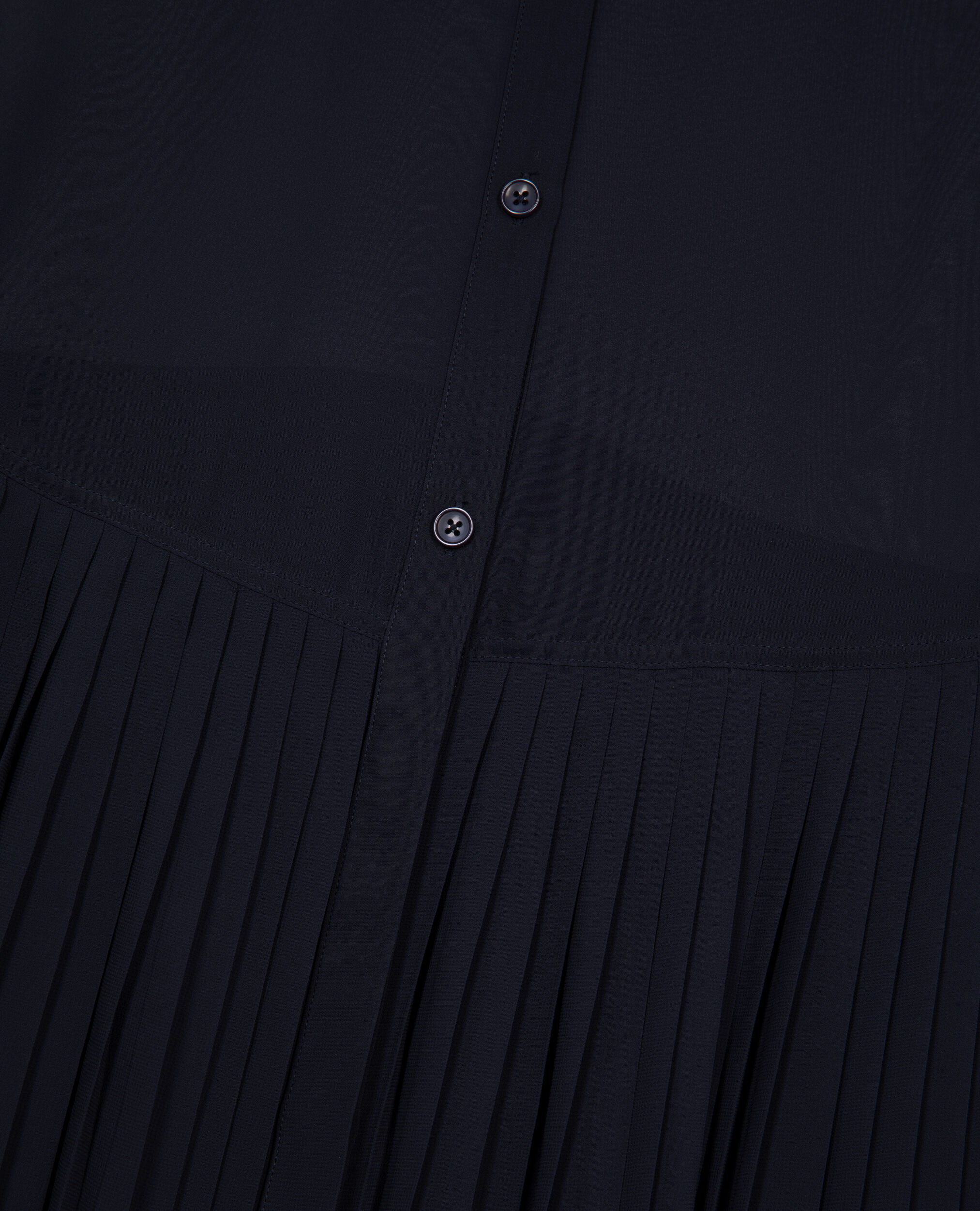 Navy blue pleated shirt, NAVY, hi-res image number null