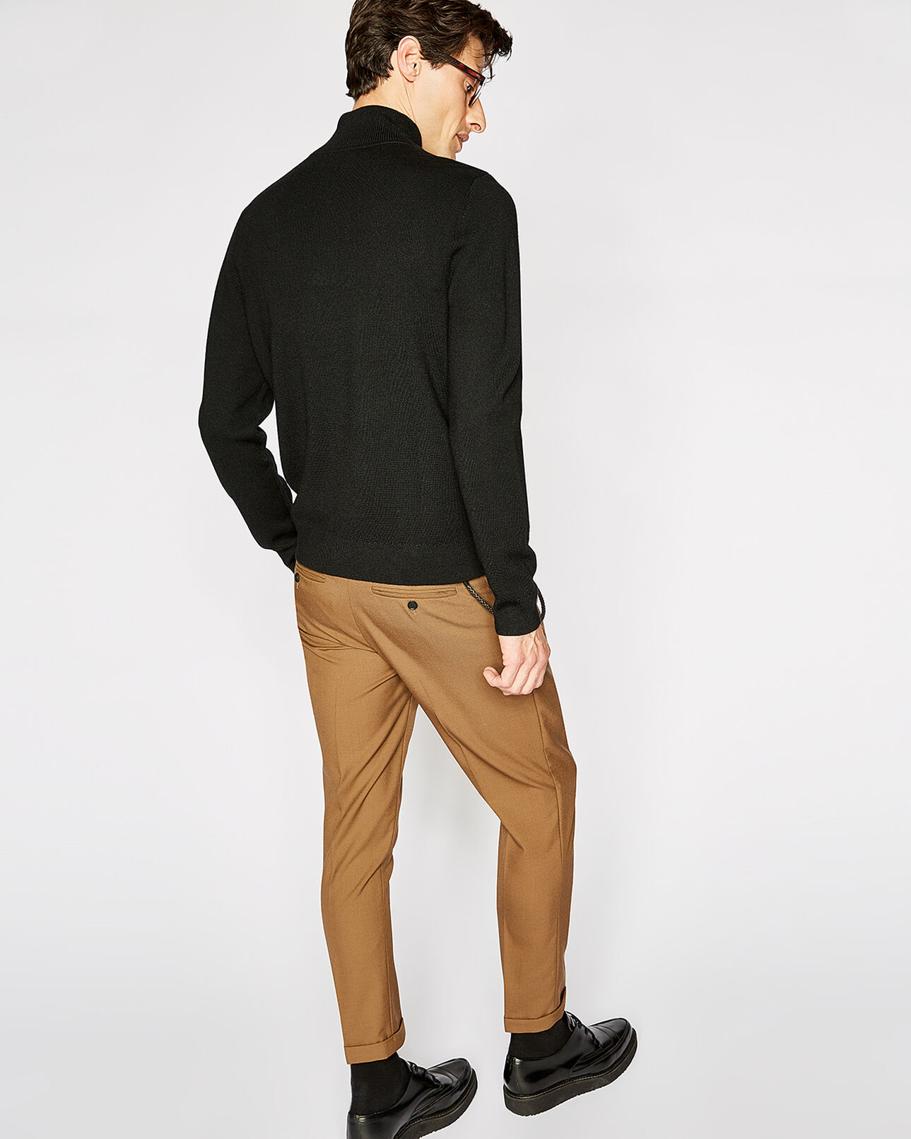 The Kooples HOMME CAMEL pantalon chino camel à chaînette de poche