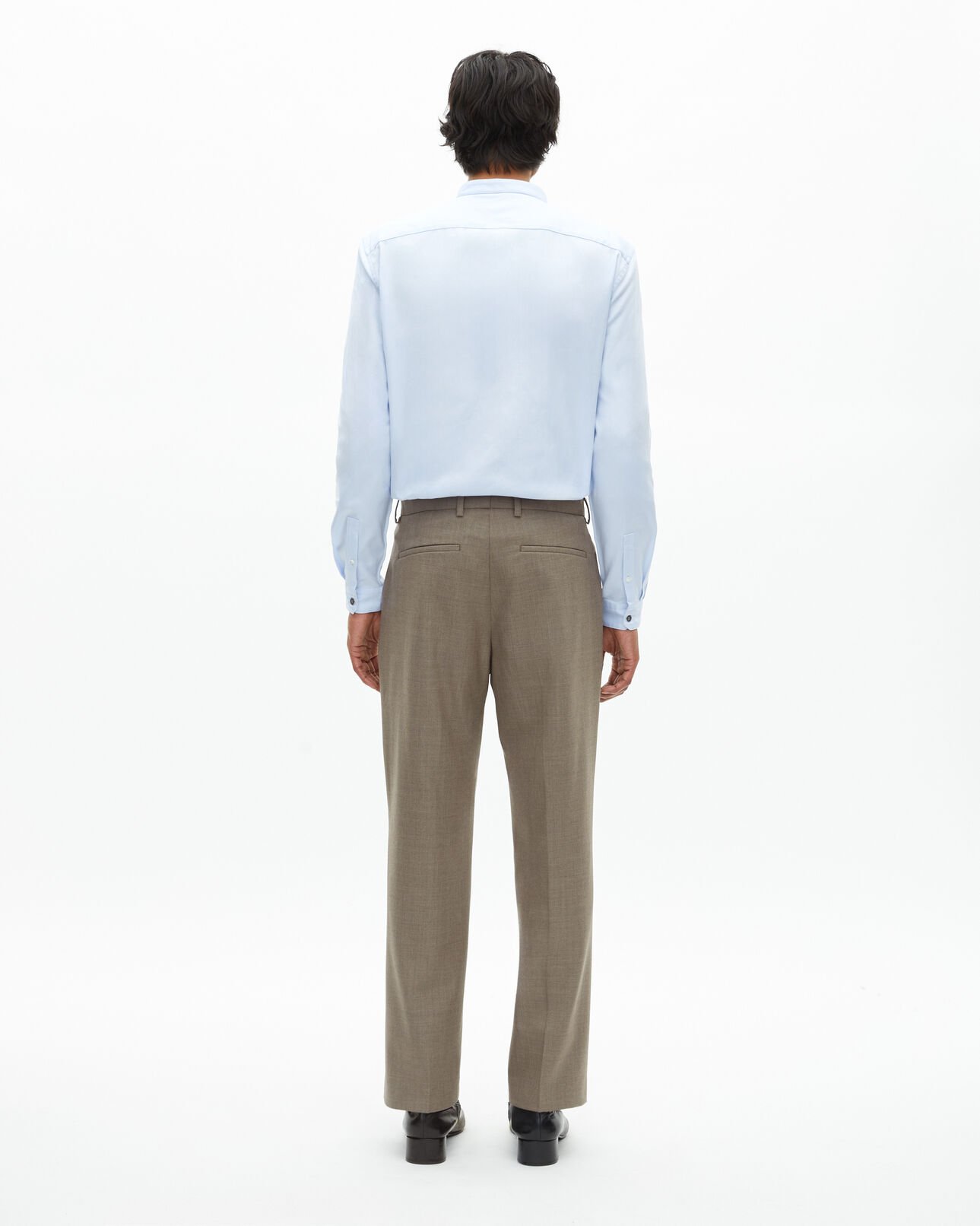 The Kooples MEN BEIGE MELANGE beige wool suit pants