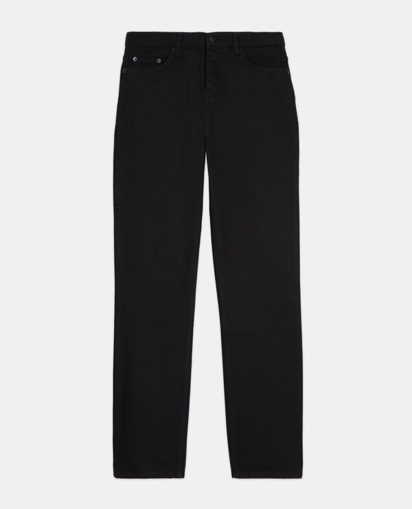 straight-cut black jeans