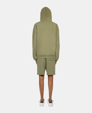 The Kooples HOMME KAKI GREY sweatshirt &agrave; capuche avec broderie logo vert