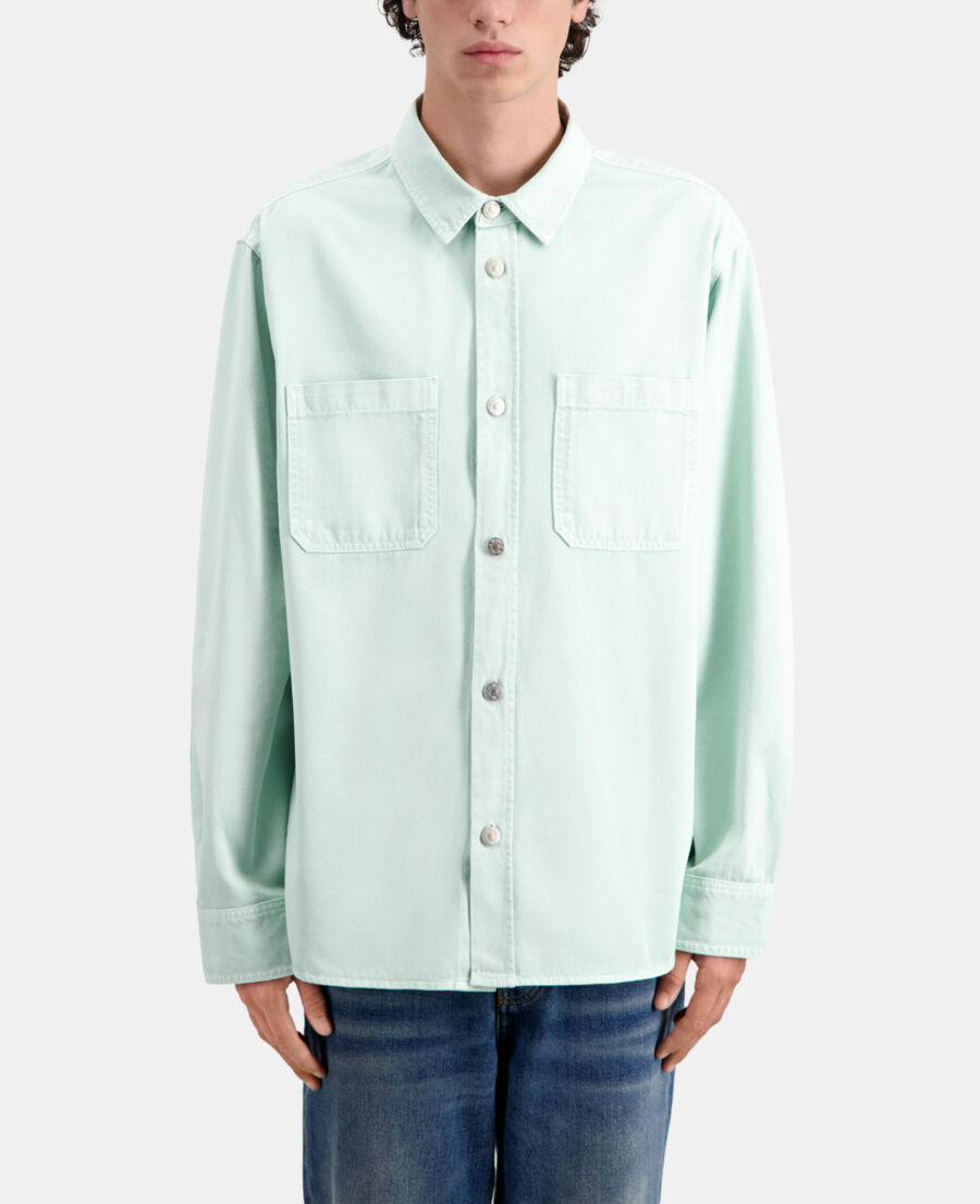 green denim overshirt