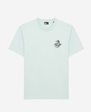 The Kooples MEN OCEAN men's green t-shirt with vintage skull embroidery