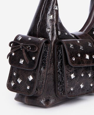 The Kooples WOMEN BROWN amelia light brown studded bag