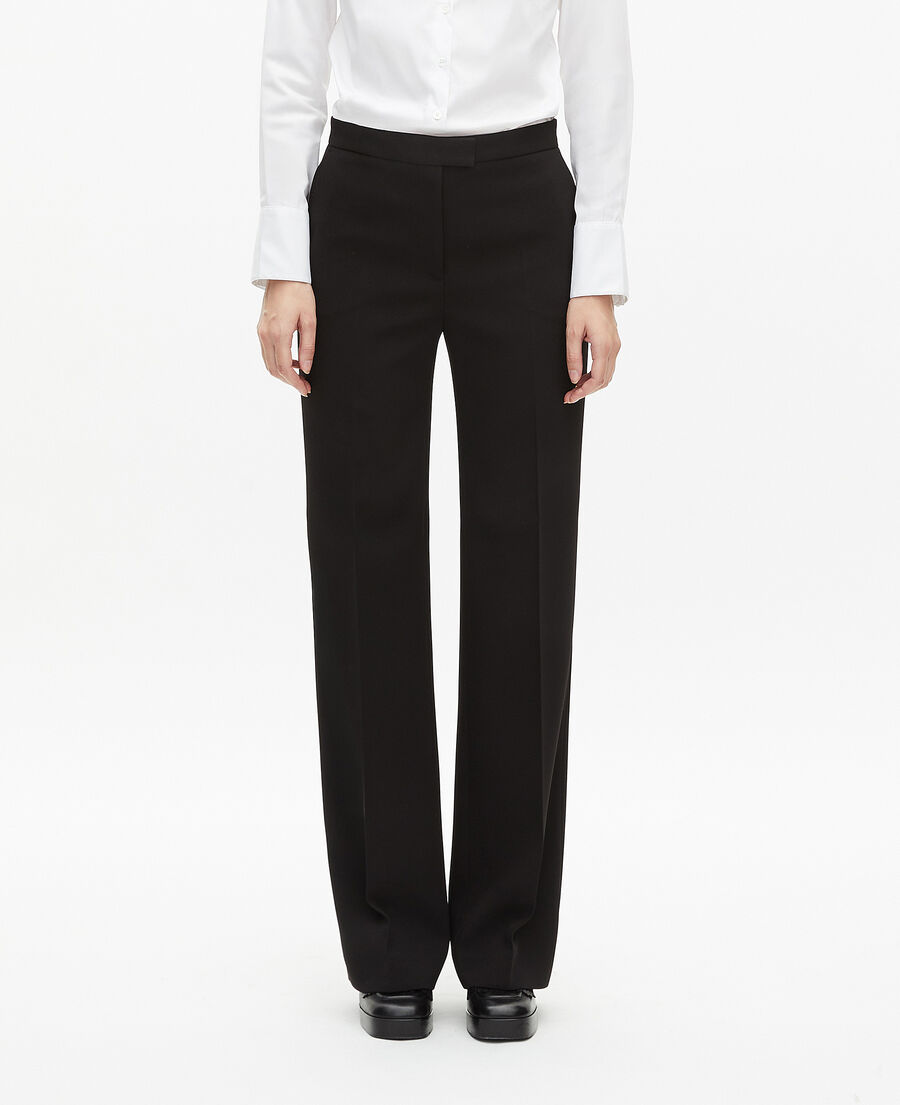 The Kooples WOMEN BLACK black straight-cut crepe tailored pants