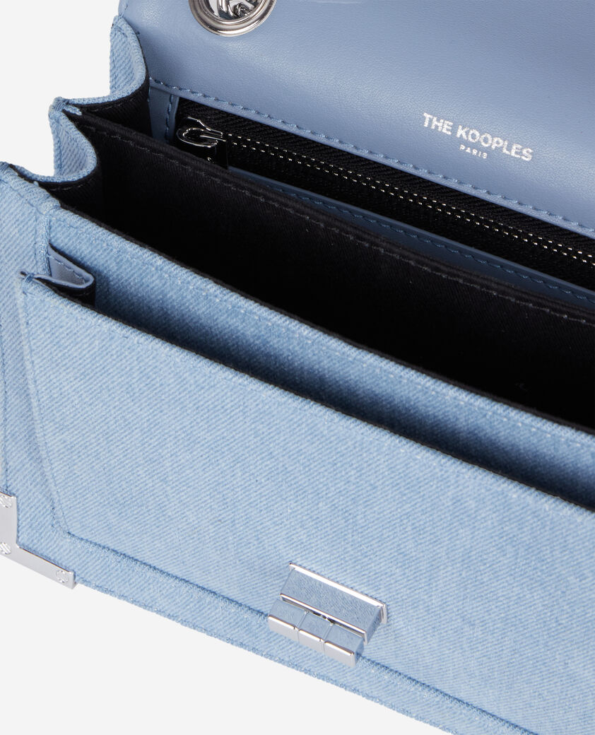 The Kooples FEMME BLUE DENIM sac emily chaîne en denim bleu
