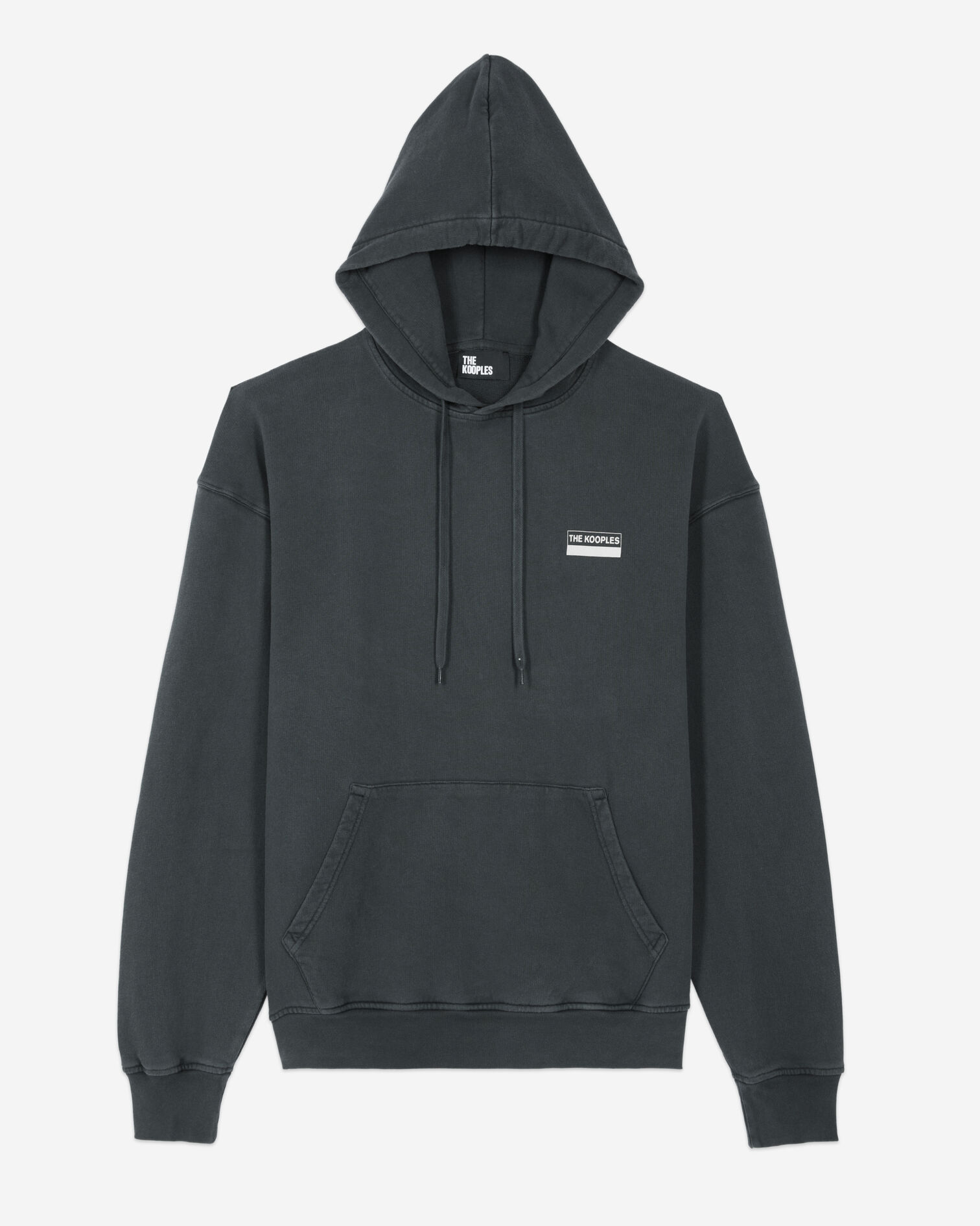 Sweatshirt à capuche avec sérigraphie noir, BLACK WASHED, hi-res image number null