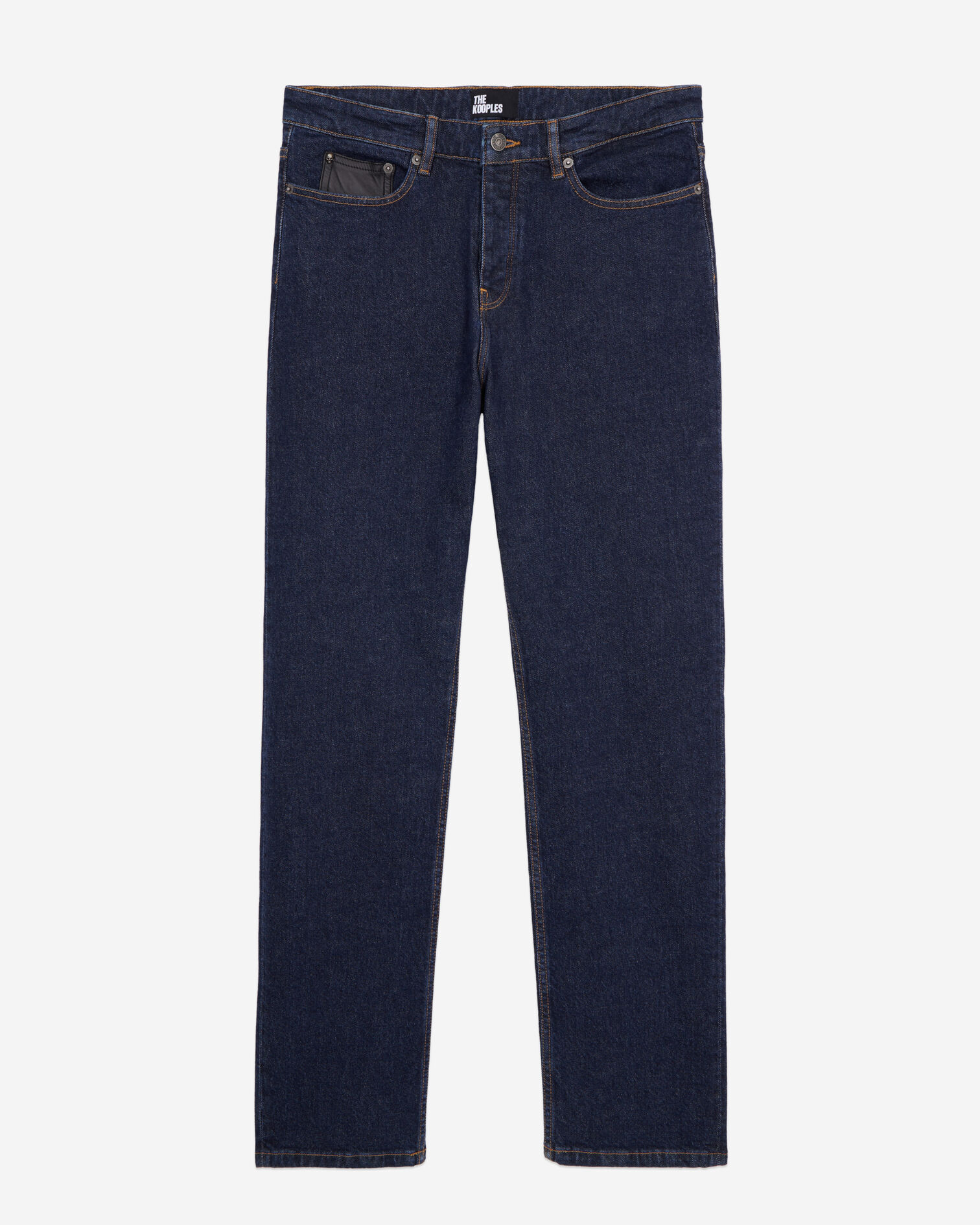 Jean bleu slim avec poche en cuir, BLUE BRUT, hi-res image number null