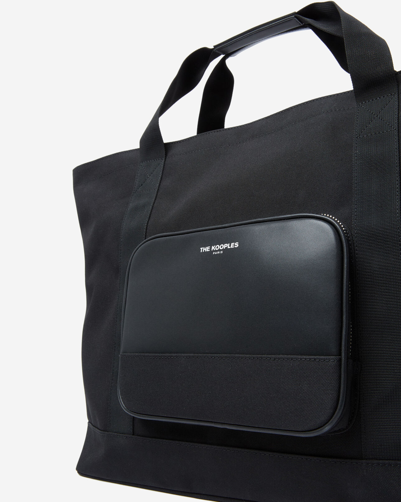 The Kooples HERREN BLACK schwarzer weekender mit kunstledertasche