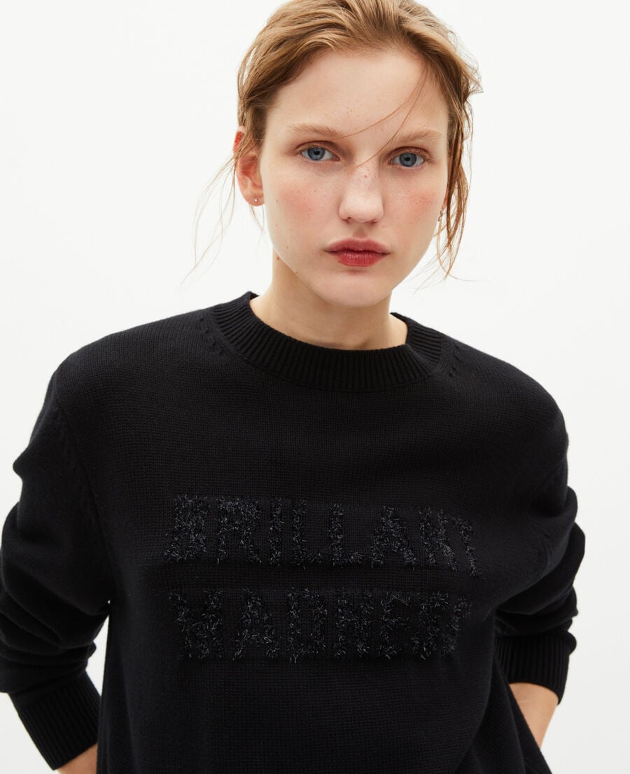 The Kooples MUJER BLACK jersey con jaquard de lúrex negro