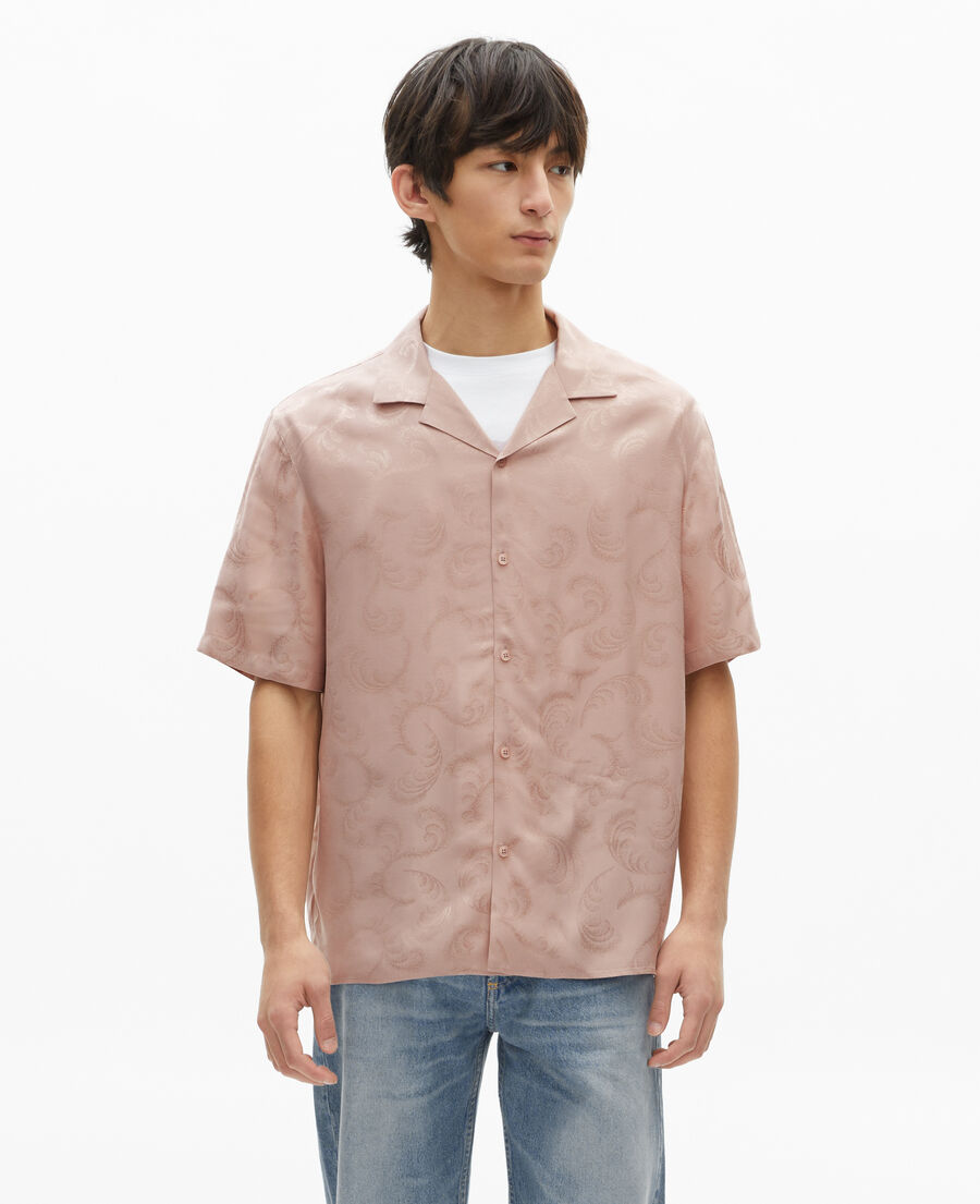 The Kooples MEN LILA short-sleeved pink jacquard shirt