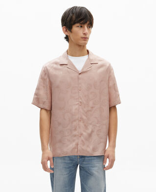 The Kooples MEN LILA short-sleeved pink jacquard shirt