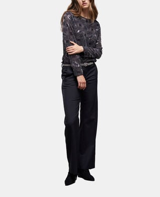 The Kooples WOMEN BLACK black top with rhinestones