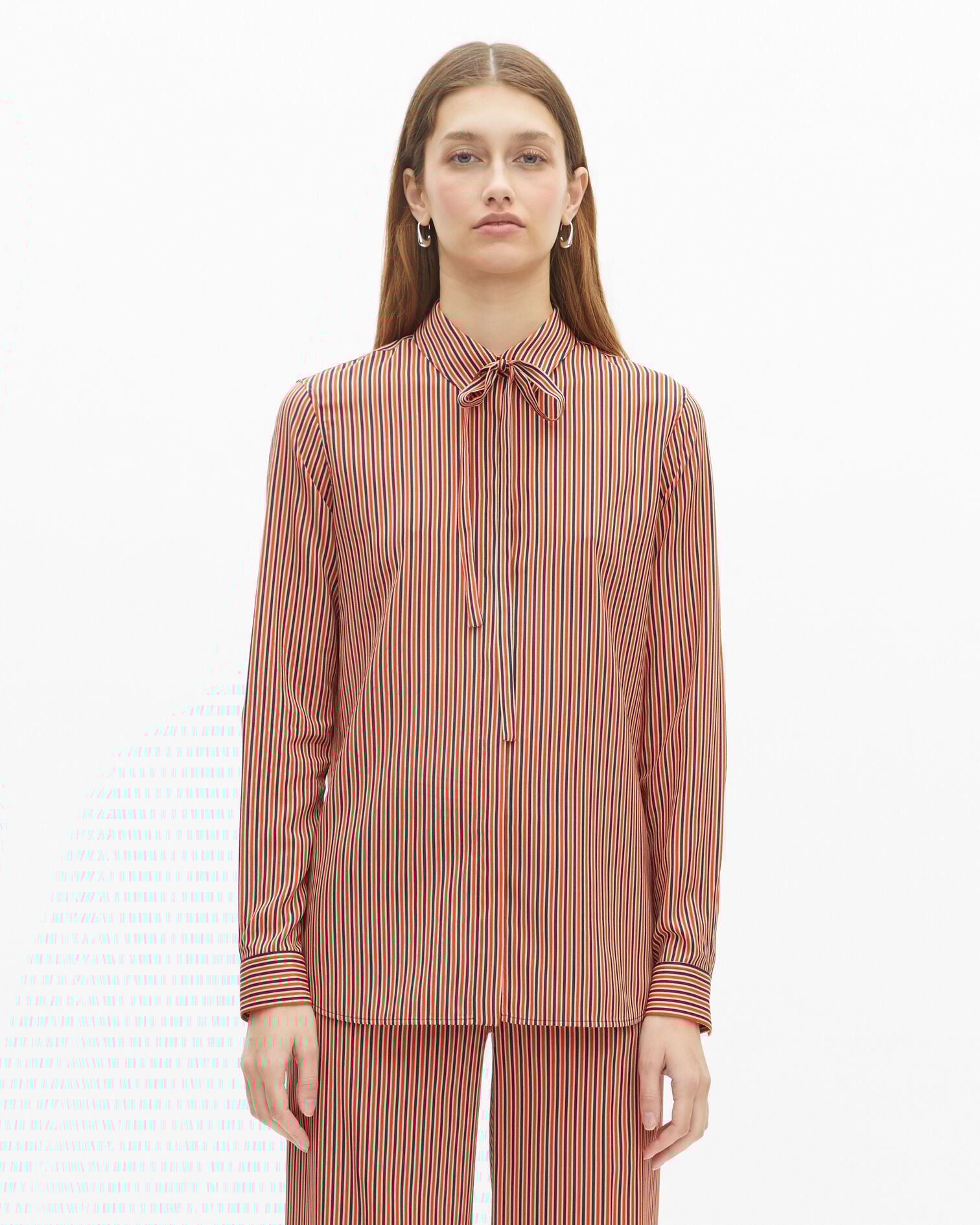 Red and blue striped shirt, DARK NAVY / FIRE RED, hi-res image number null