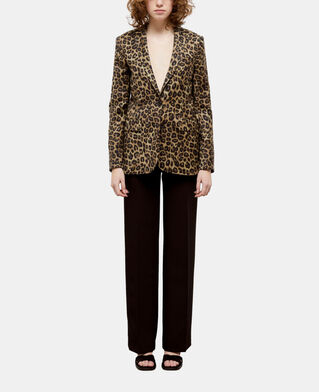The Kooples DAMEN LEOPARD gerade geschnittene jacke mit leopardenmotiv