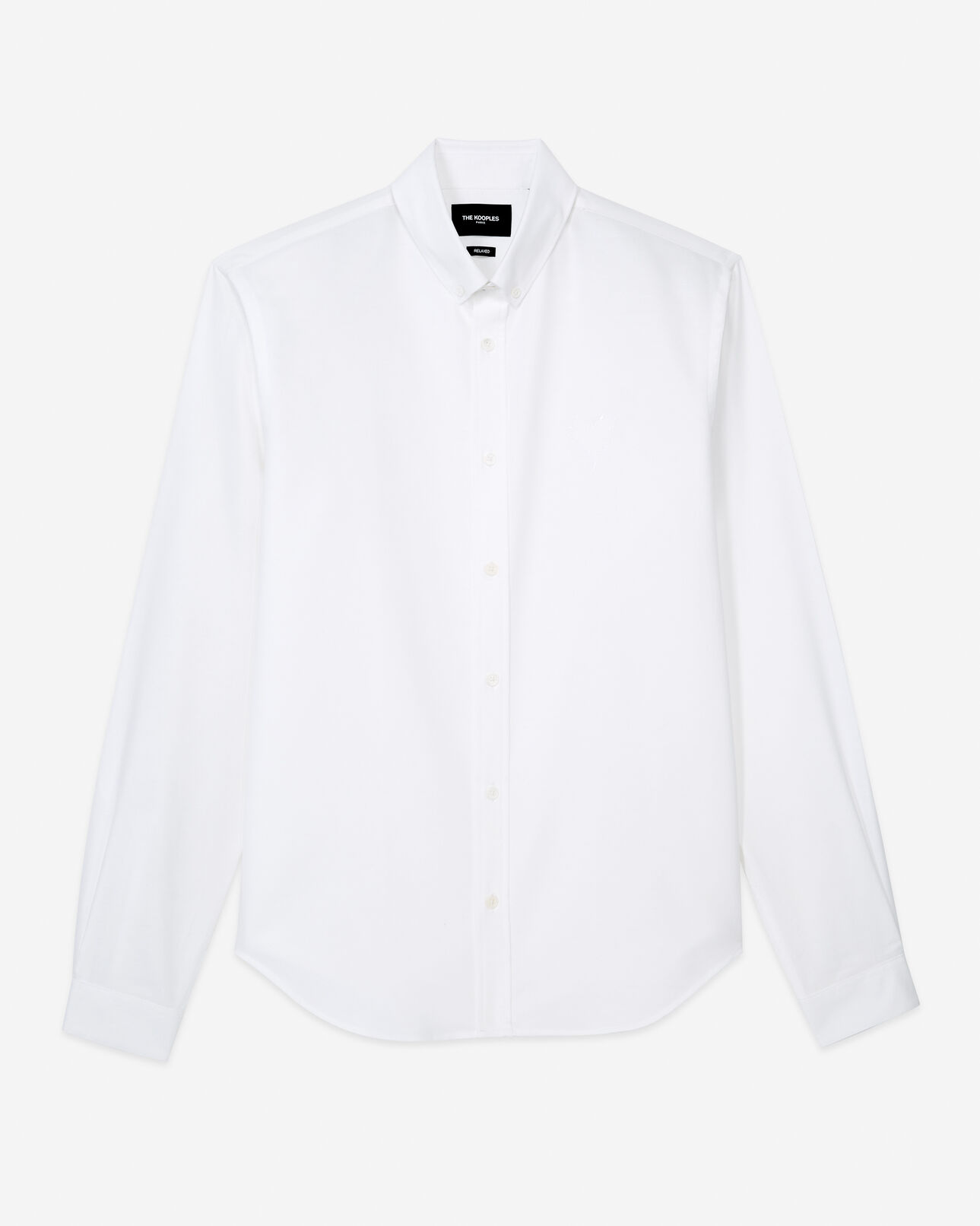 The Kooples HOMME WHITE chemise coton blanche à cœur brodé