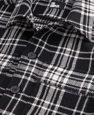 The Kooples HERREN BLACK WHITE blaue karierte hemdjacke aus wollmischung