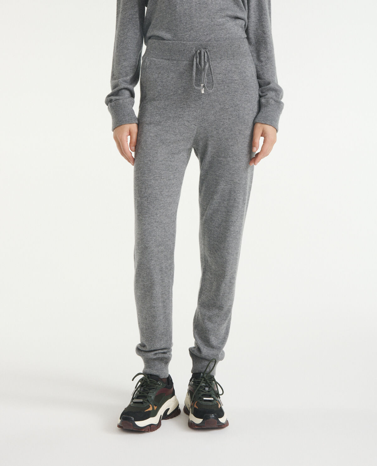 Knit plain gray joggers