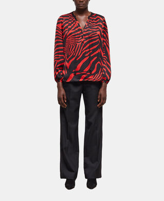 The Kooples F BLACK - RED red printed blouse