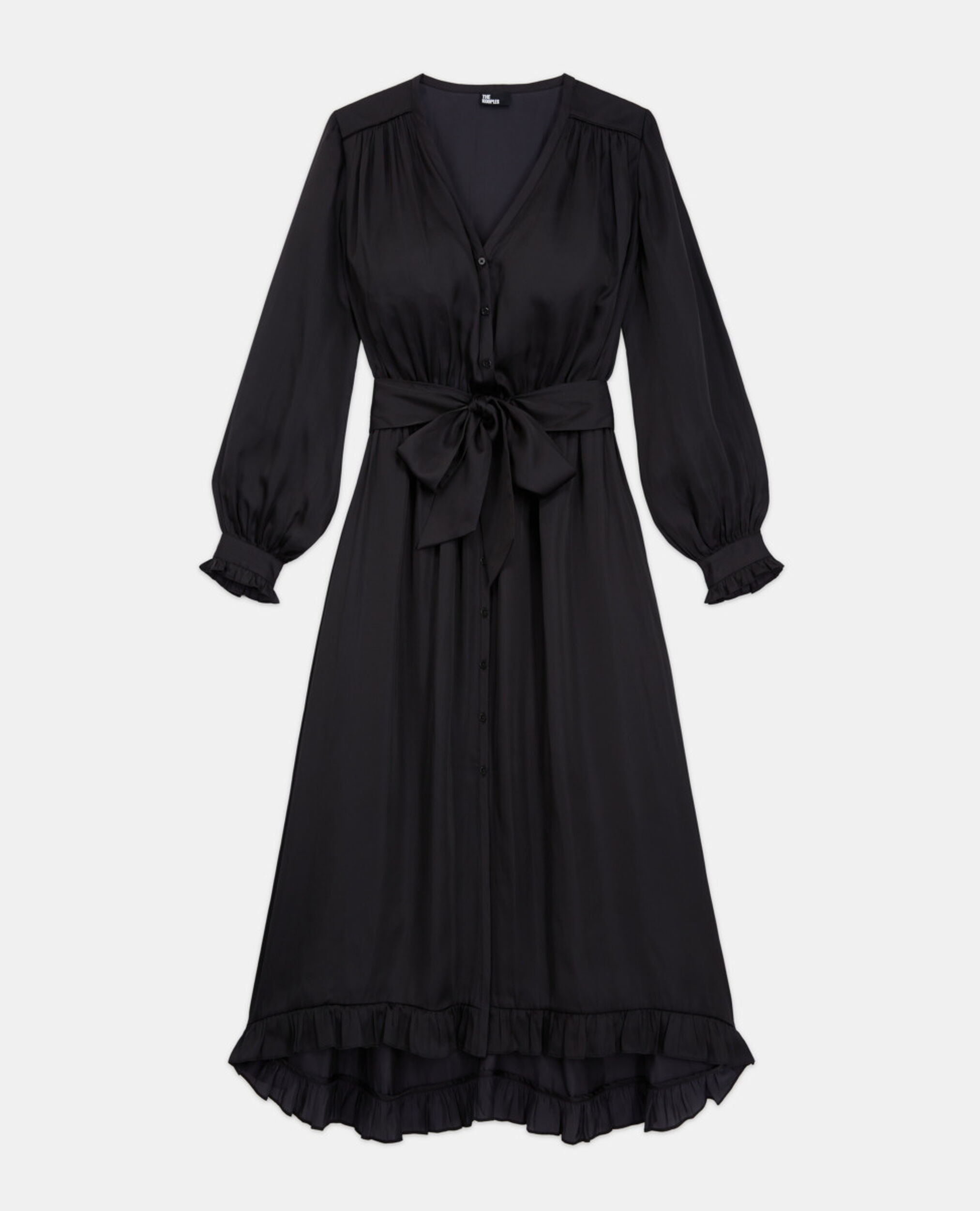Long black dress, BLACK, hi-res image number null
