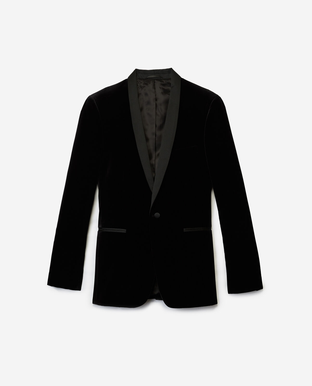 Black velvet suit jacket
