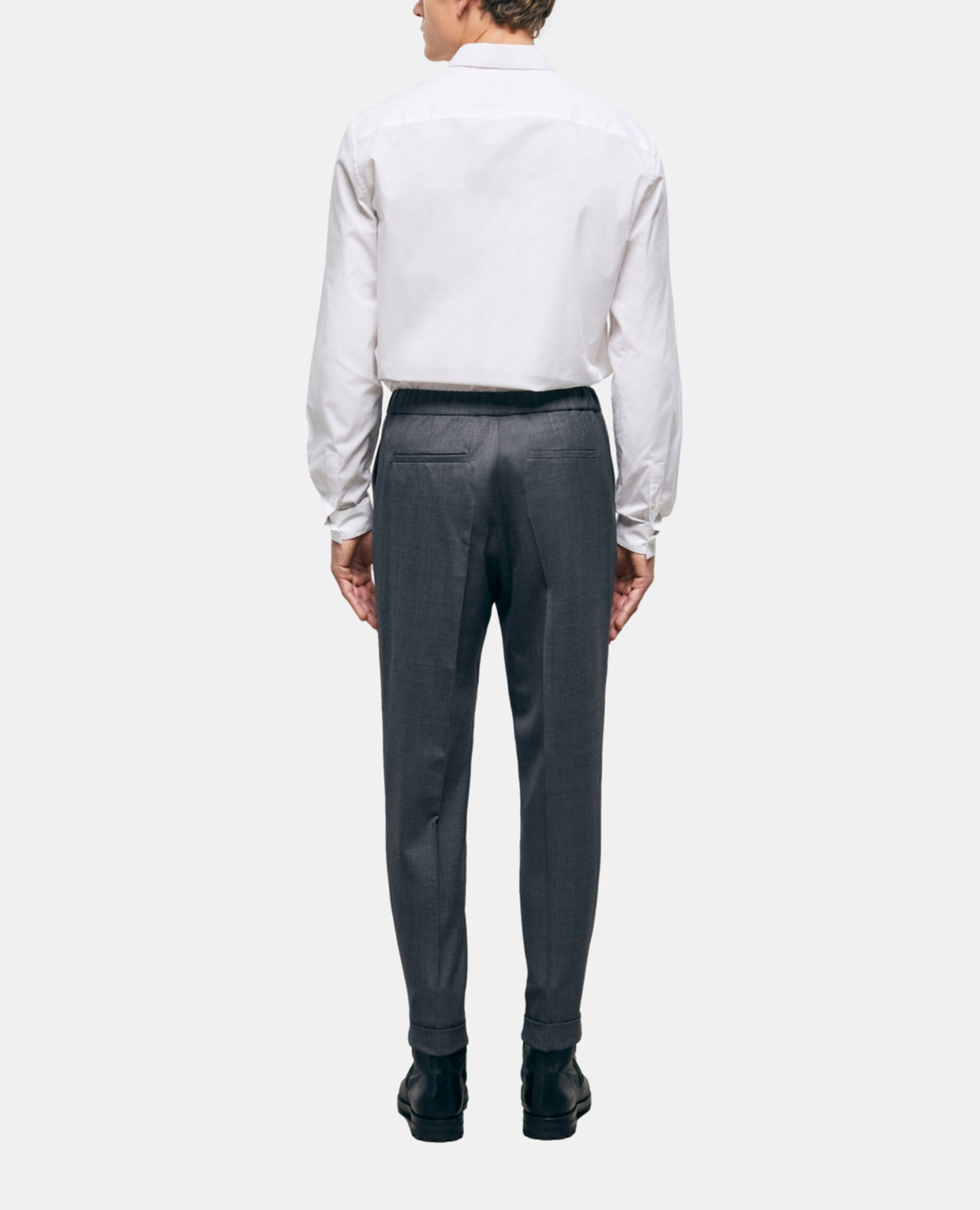 Pantalon de costume en laine gris, GREY, hi-res image number null