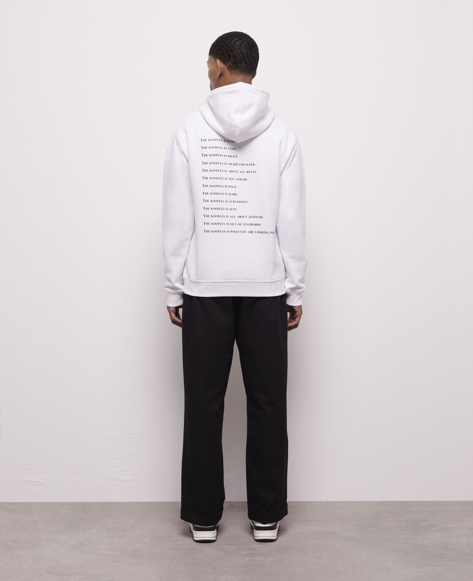 The Kooples HERREN WHITE weißes sweatshirt mit „what is“-schriftzug