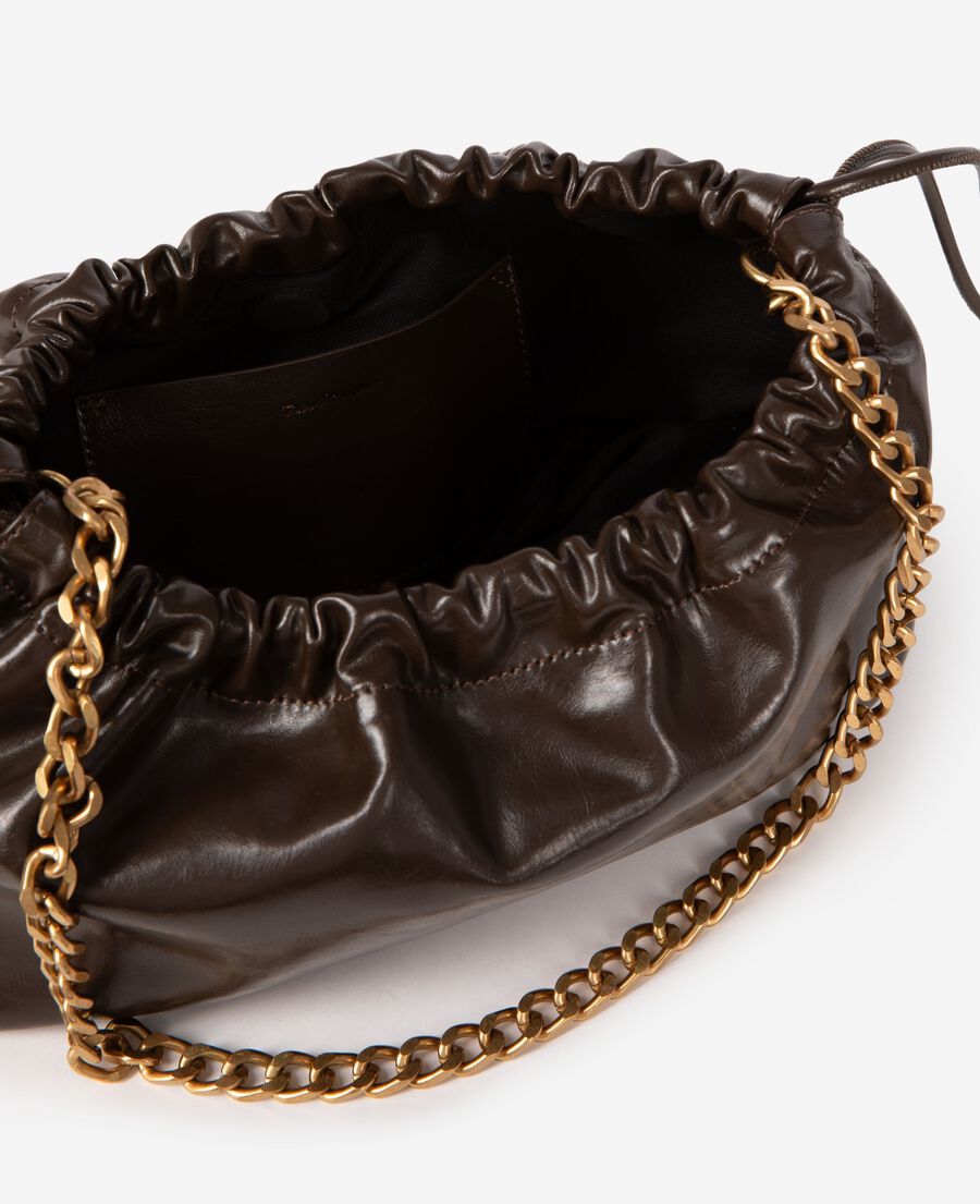 The Kooples WOMEN BROWN brown recycled leather taylor bag