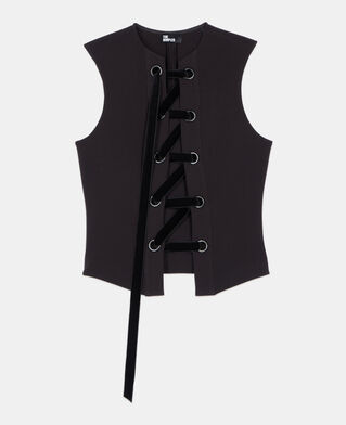 The Kooples MUJER BLACK top lazos negro