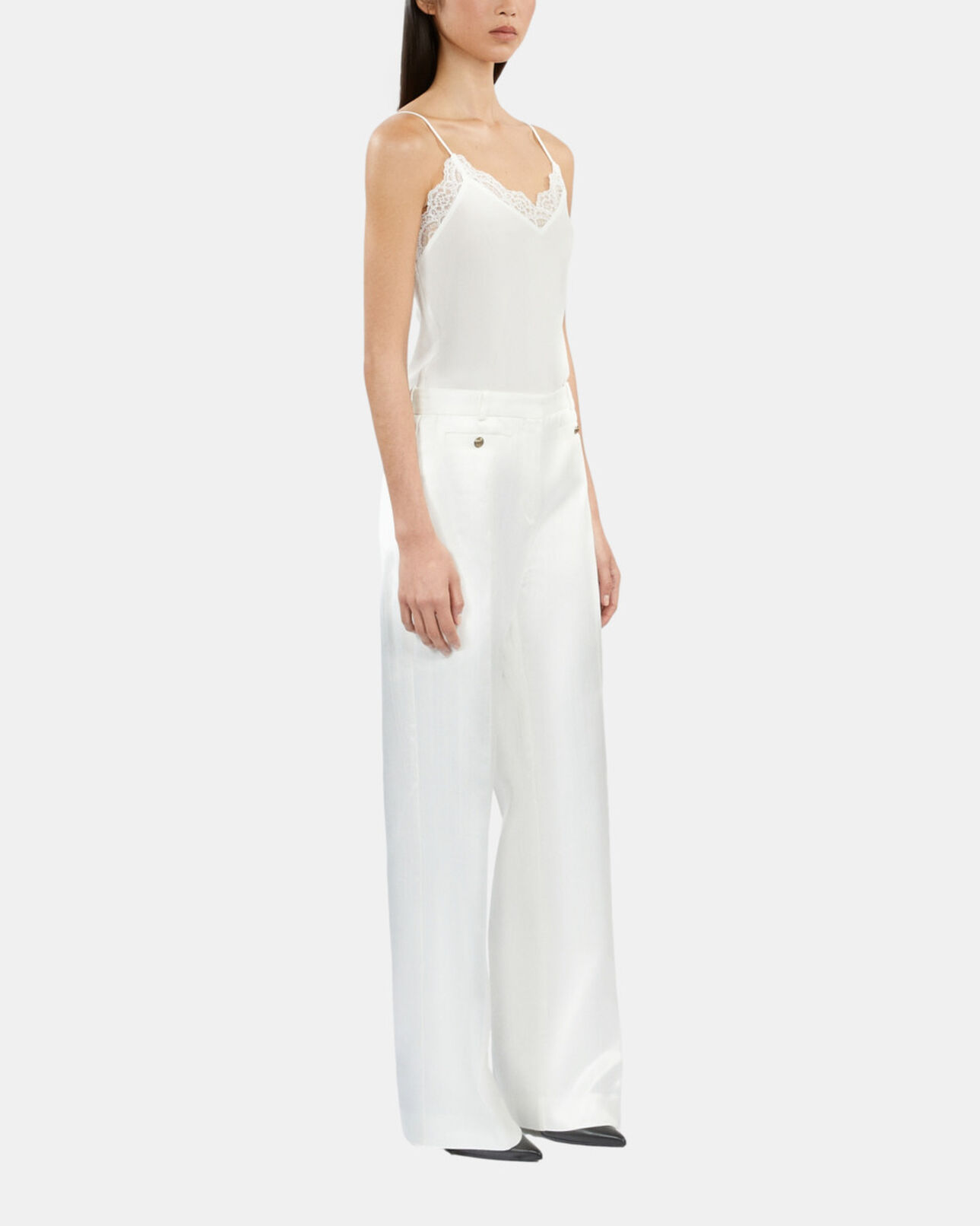 The Kooples FEMME WHITE pantalon tailleur blanc