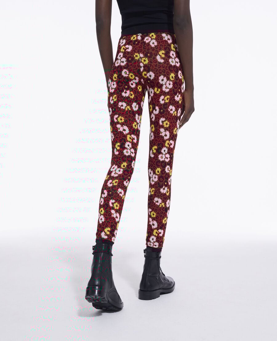 The Kooples FEMME DARK RED legging imprimé fleuri