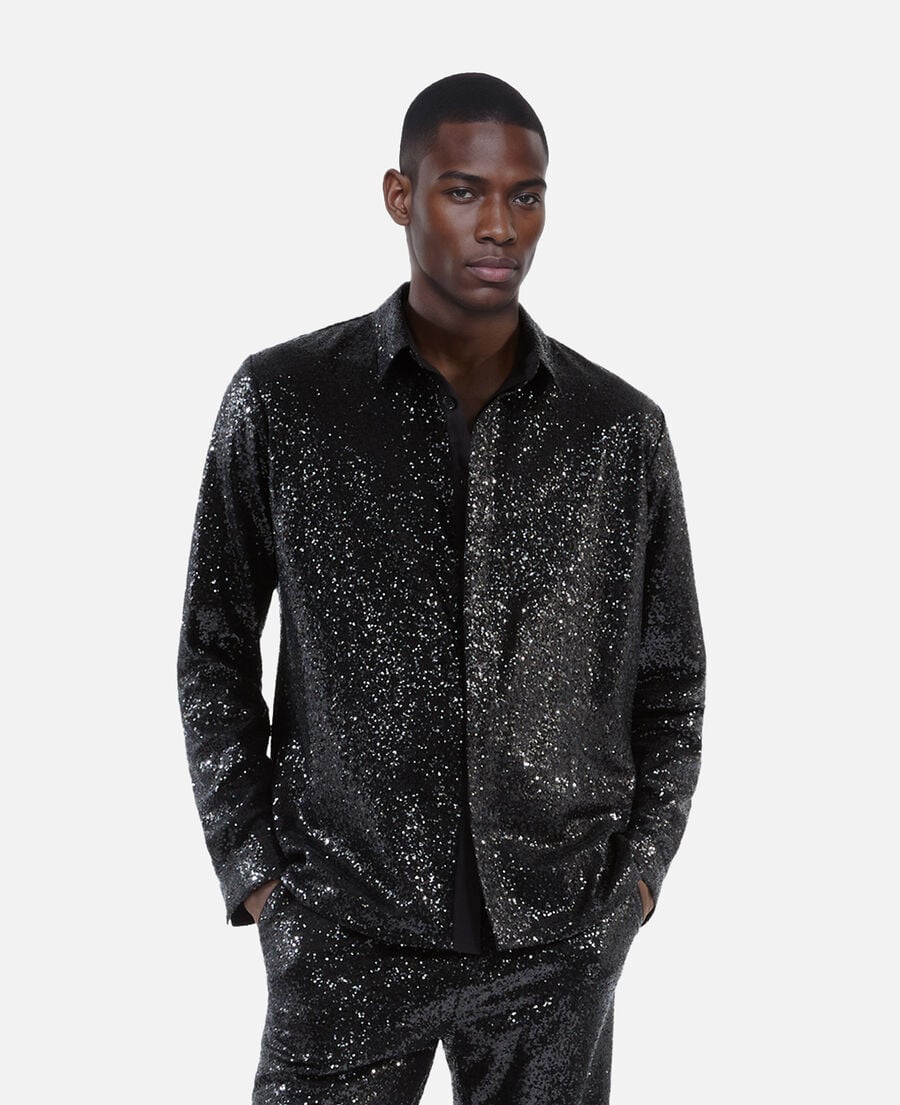 The Kooples HOMBRE BLACK camisa negra de lentejuelas