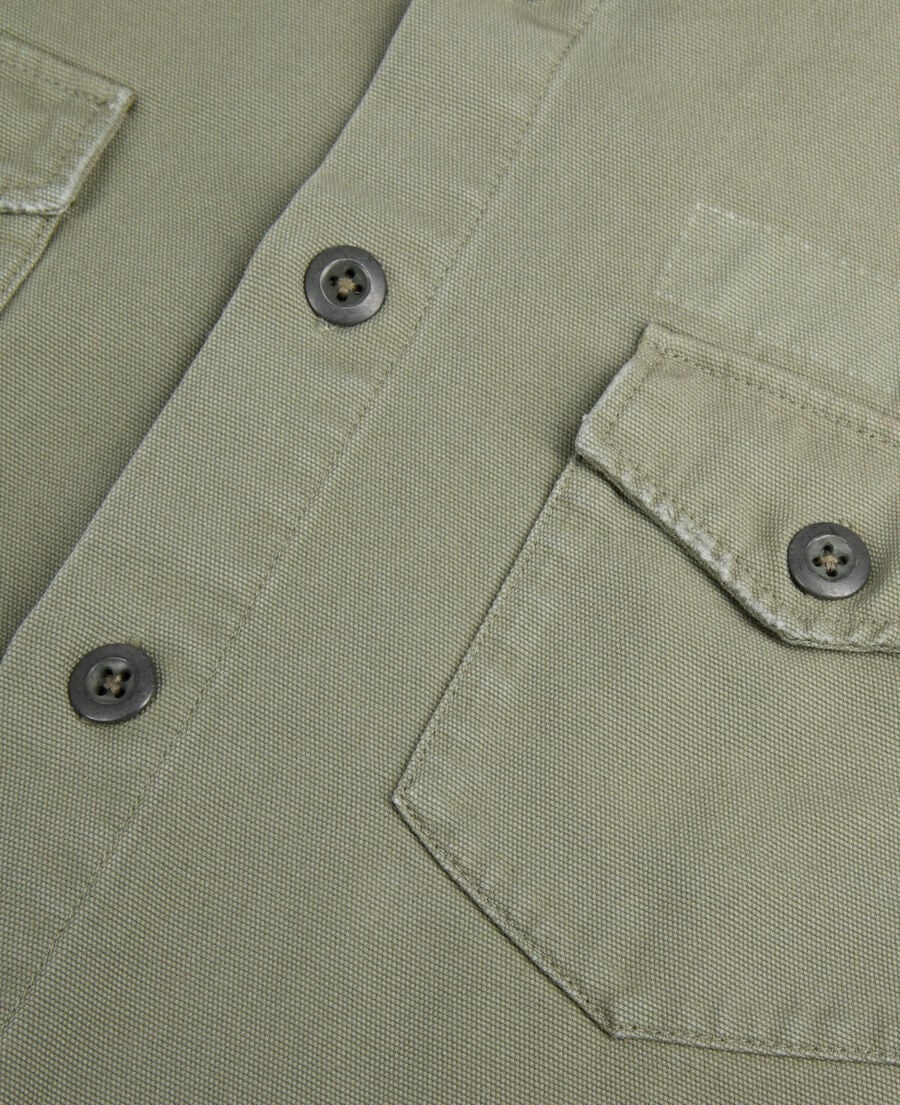 The Kooples HOMME OLIVE chemise en denim kaki