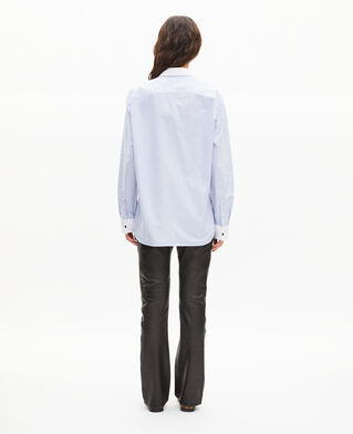 The Kooples WOMEN BLUE blue striped cotton shirt