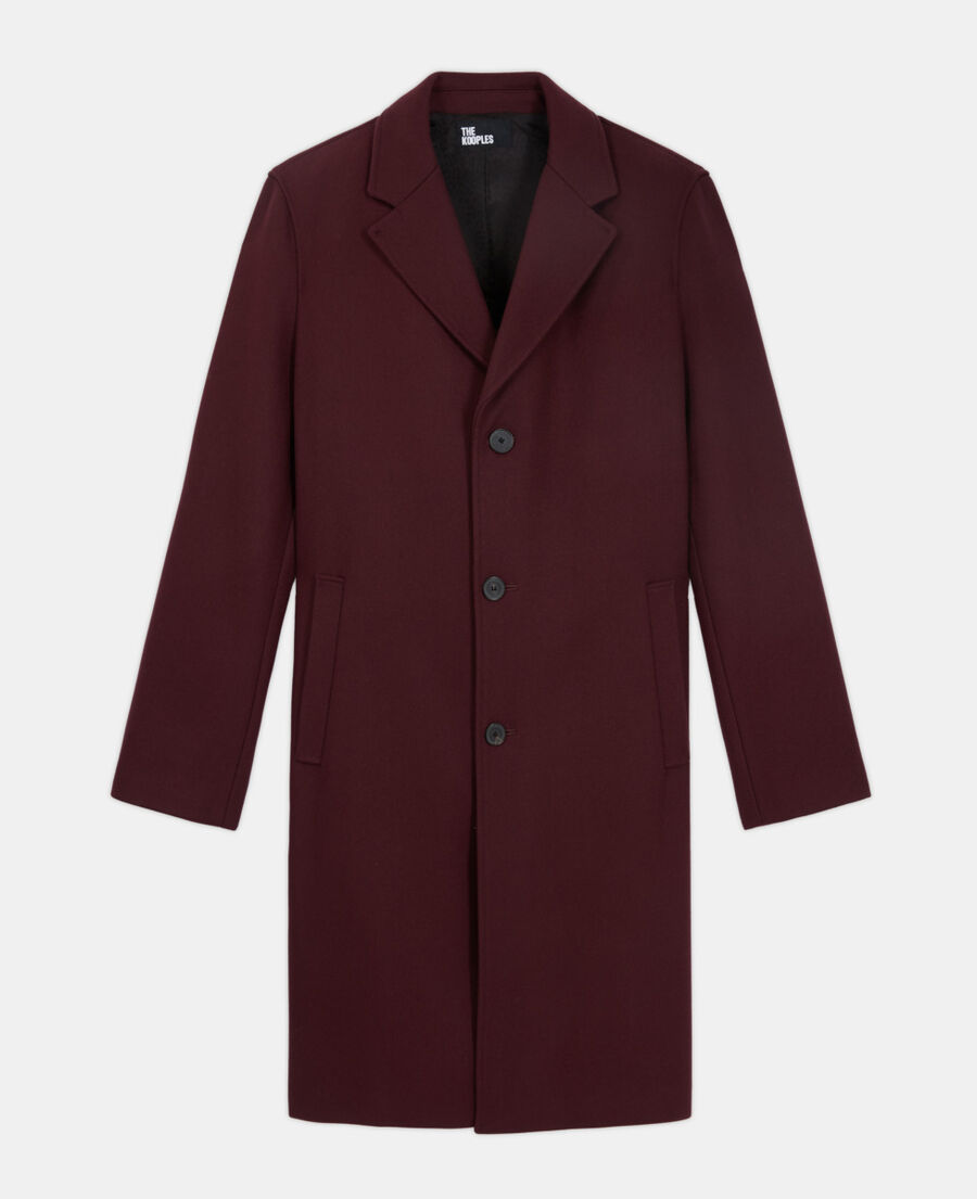 manteau laine bordeaux