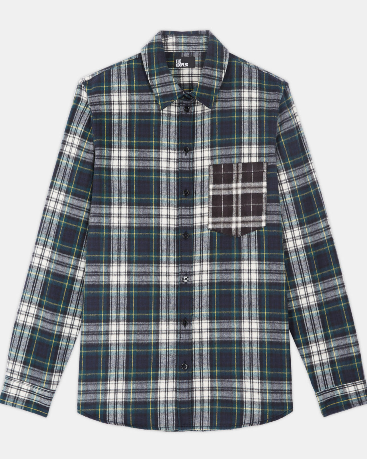 The Kooples WOMEN BOTTLE GREEN overshirt with check motif